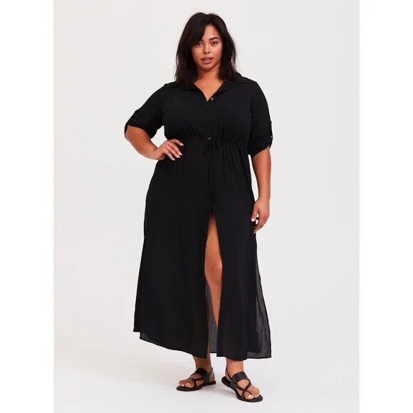 TORRID 3 Long Shirt Dress Coverup - Picture 3 of 6